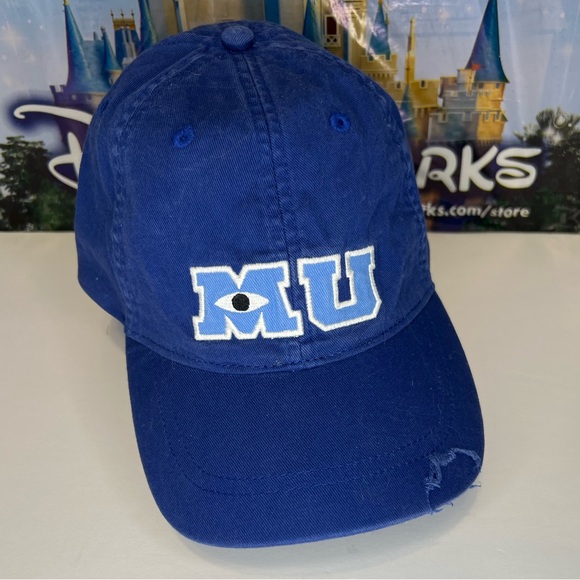 Disney Parks Monsters University MU Adult Blue Baseball Cap Hat - Picture 1 of 7